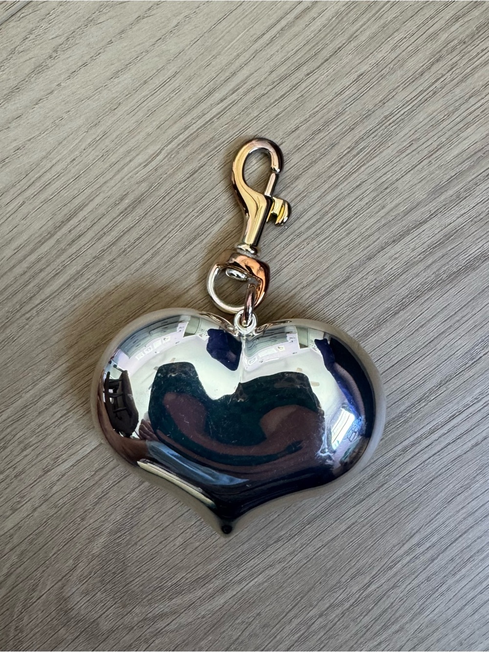 Clare V Silver Heart Clip-On Bag Charm
